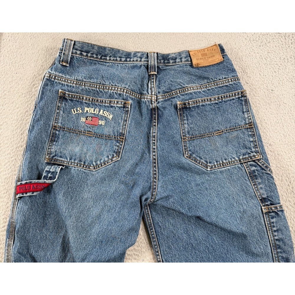 Vintage US Polo Assn Carpenter Jeans Mens 30x32 Blue Y2K Streetwear Hammer Loop